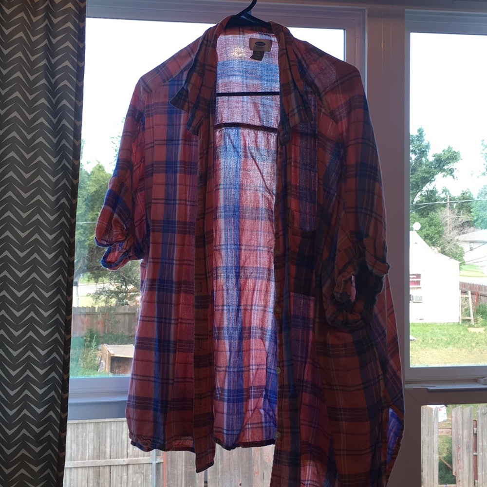 Orange Plaid cover up! Only worn once!